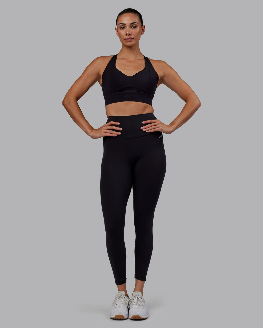 Woman wearing RXD High Waist 7/8 Length Leggings - Black