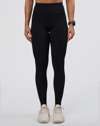 Woman wearing Rep Ultra High-Rise Full Length Legging Pockets - Black-Ultra Fuchsia | Model:Abbey | Size:S | Thumbnail Index: 5