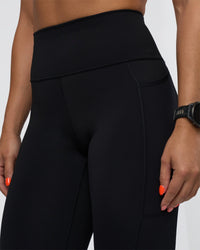 Woman wearing Rep Ultra High-Rise Full Length Legging Pockets - Black-Ultra Fuchsia | Model:Abbey | Size:S | Thumbnail Index: 6