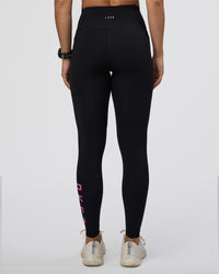 Woman wearing Rep Ultra High-Rise Full Length Legging Pockets - Black-Ultra Fuchsia | Model:Abbey | Size:S | Thumbnail Index: 3