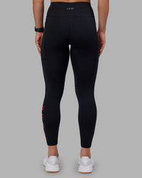 Woman wearing Rep Ultra High-Rise 7/8 Legging Pockets - Black-Scarlet | Model:Keisha | Size:S | Thumbnail Index: 3