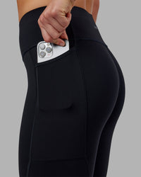Woman wearing Rep Ultra High-Rise Full Length Legging Pockets - Black-Scarlet | Model:Keisha | Size:S | Thumbnail Index: 5