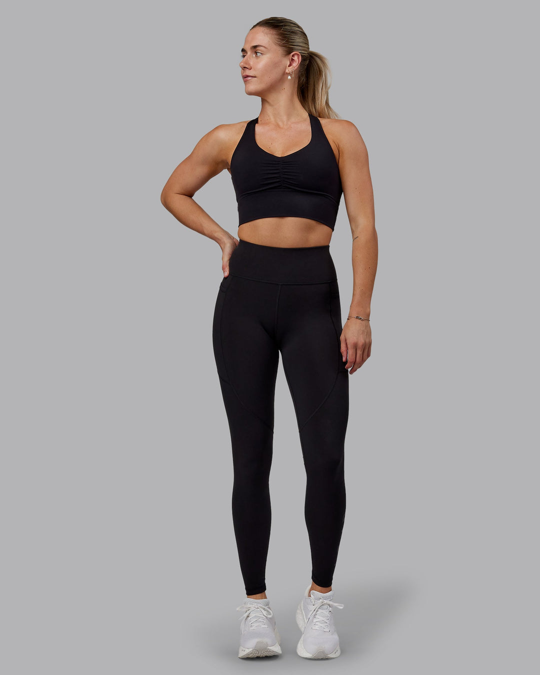 Woman wearing Rep Ultra High-Rise Tall Legging Pockets - Black-Black