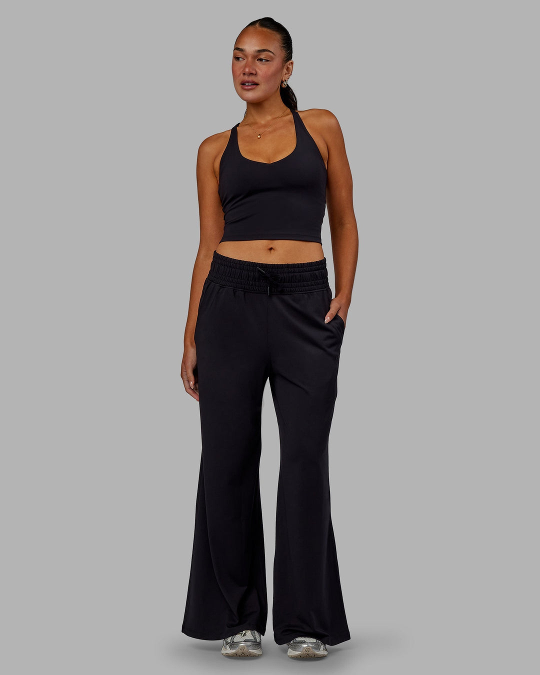 Woman wearing Restore CloudFLX Wide Leg Pants - Black