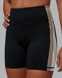 Woman wearing Revitalise Ultra High-Rise 4" Short - Black-Multi | Model:Tylah | Size:S | Thumbnail Index: 0