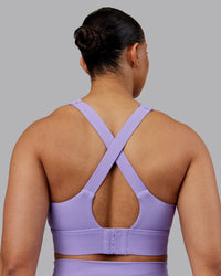 Woman wearing Sculpt Sports Bra - Violet Ray | Model:Ayla | Size:S