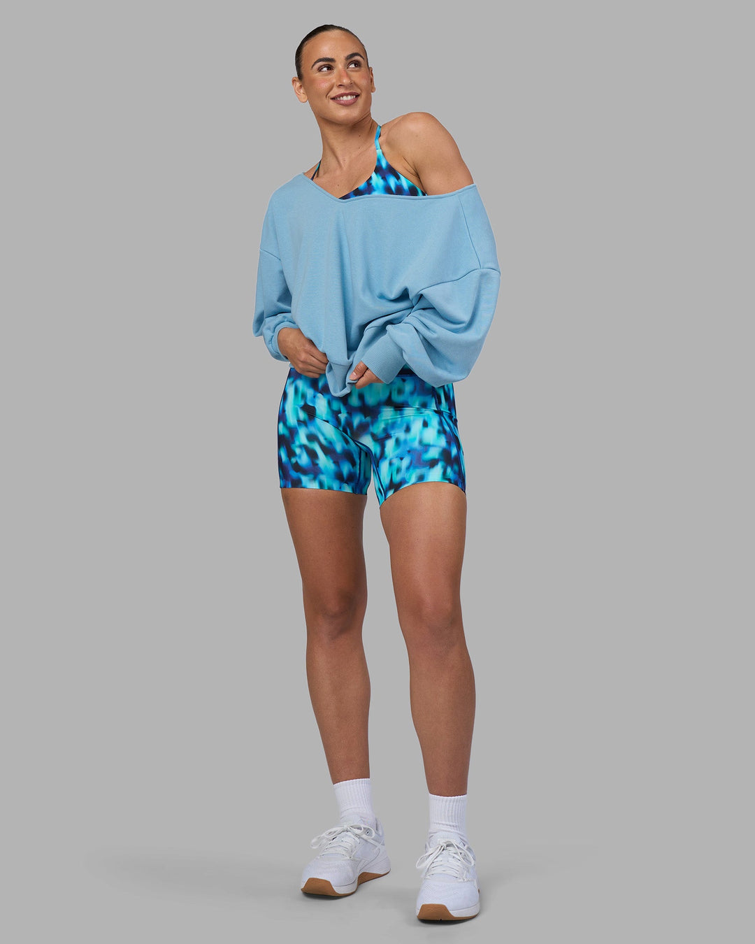 Woman wearing Show It Off Sweater - Glacier Lake | Model:Sophie | Size:S