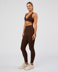 Woman wearing Stamina Sports Bra - Hot Chocolate | Model:Amity | Size:S | Thumbnail Index: 4