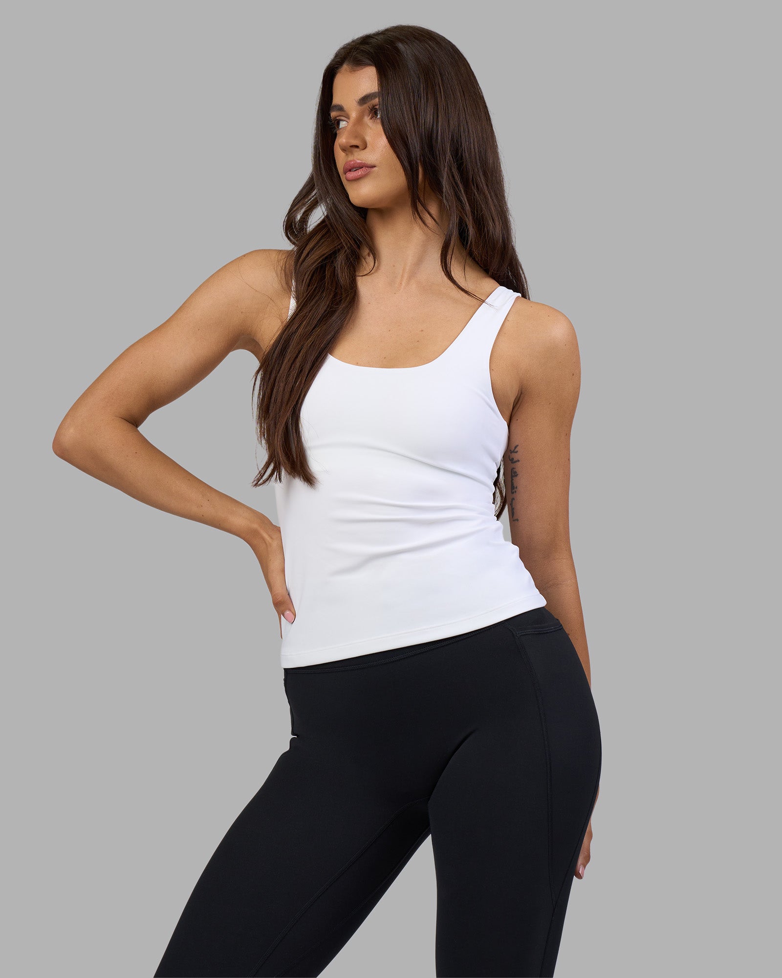 Staple Active Shelf Bra Tank - White | LSKD – LSKD US