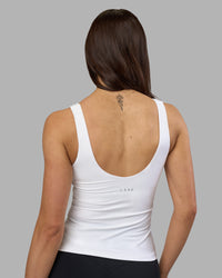 Woman wearing Staple Active Shelf Bra Tank - White | Model:Phoebe | Size:S