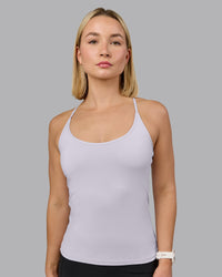 Woman wearing Transition CloudFLX Shelf Bra Tank - Soft Grey | Model:Halle | Size:S | Thumbnail Index: 1