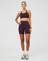 Woman wearing Twist Sports Bra D/DD/E - Midnight Plum | Model:Rhiley | Size:S | Thumbnail Index: 5