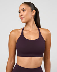 Woman wearing Twist Sports Bra D/DD/E - Midnight Plum | Model:Rhiley | Size:S | Thumbnail Index: 2
