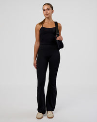 Woman wearing Twister Shelf Bra Tank - Black | Model:Myrte | Size:S | Thumbnail Index: 3