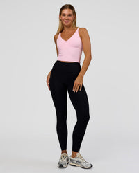 Woman wearing Vitality Active Tank - Marshmallow | Model:Amity | Size:S
