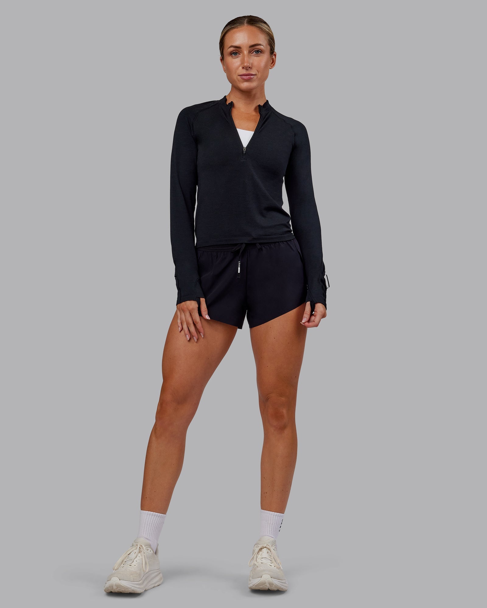 AeroFLX+ Long Sleeve Half Zip - Black Marl | LSKD – LSKD US