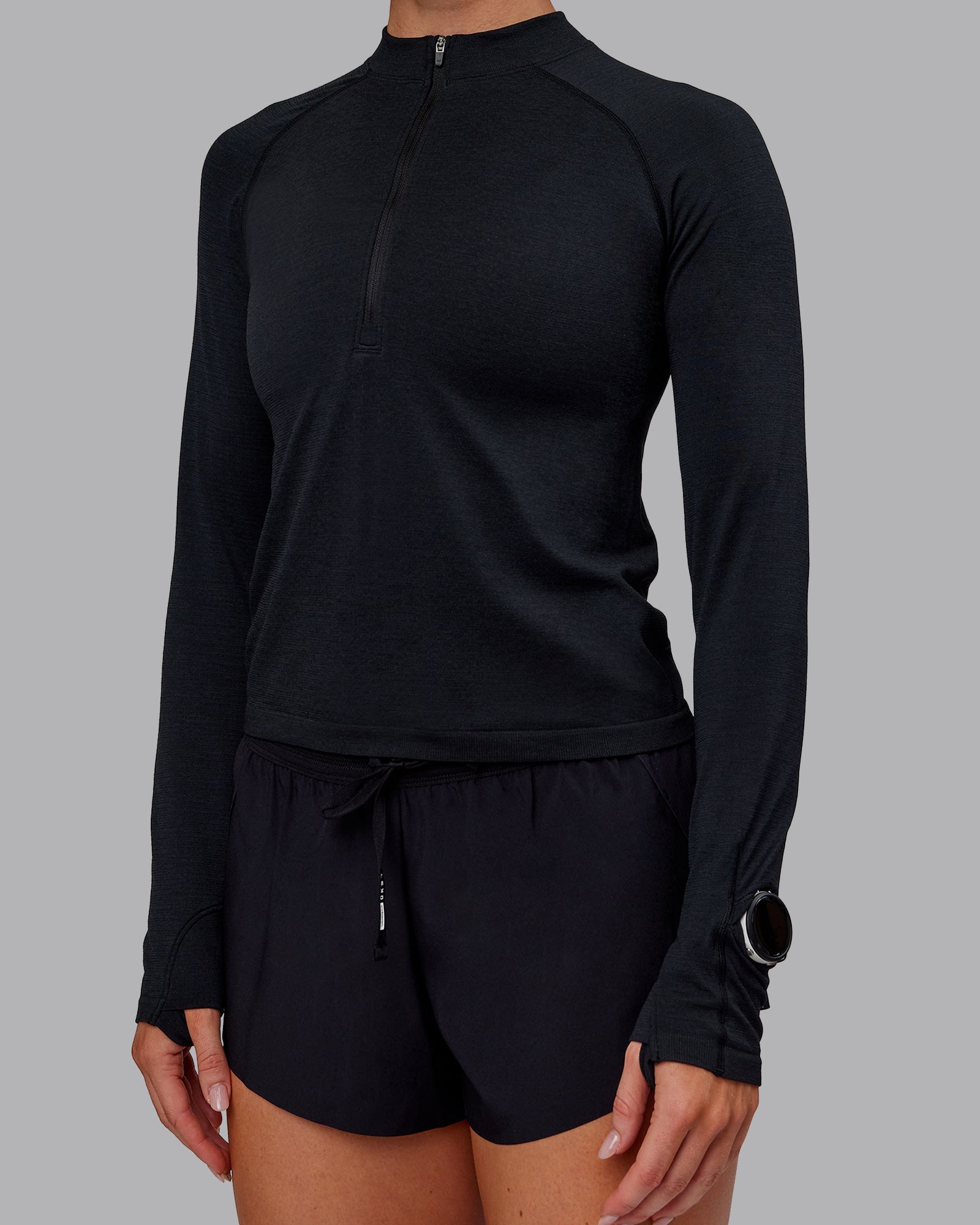 AeroFLX+ Long Sleeve Half Zip - Black Marl | LSKD – LSKD US