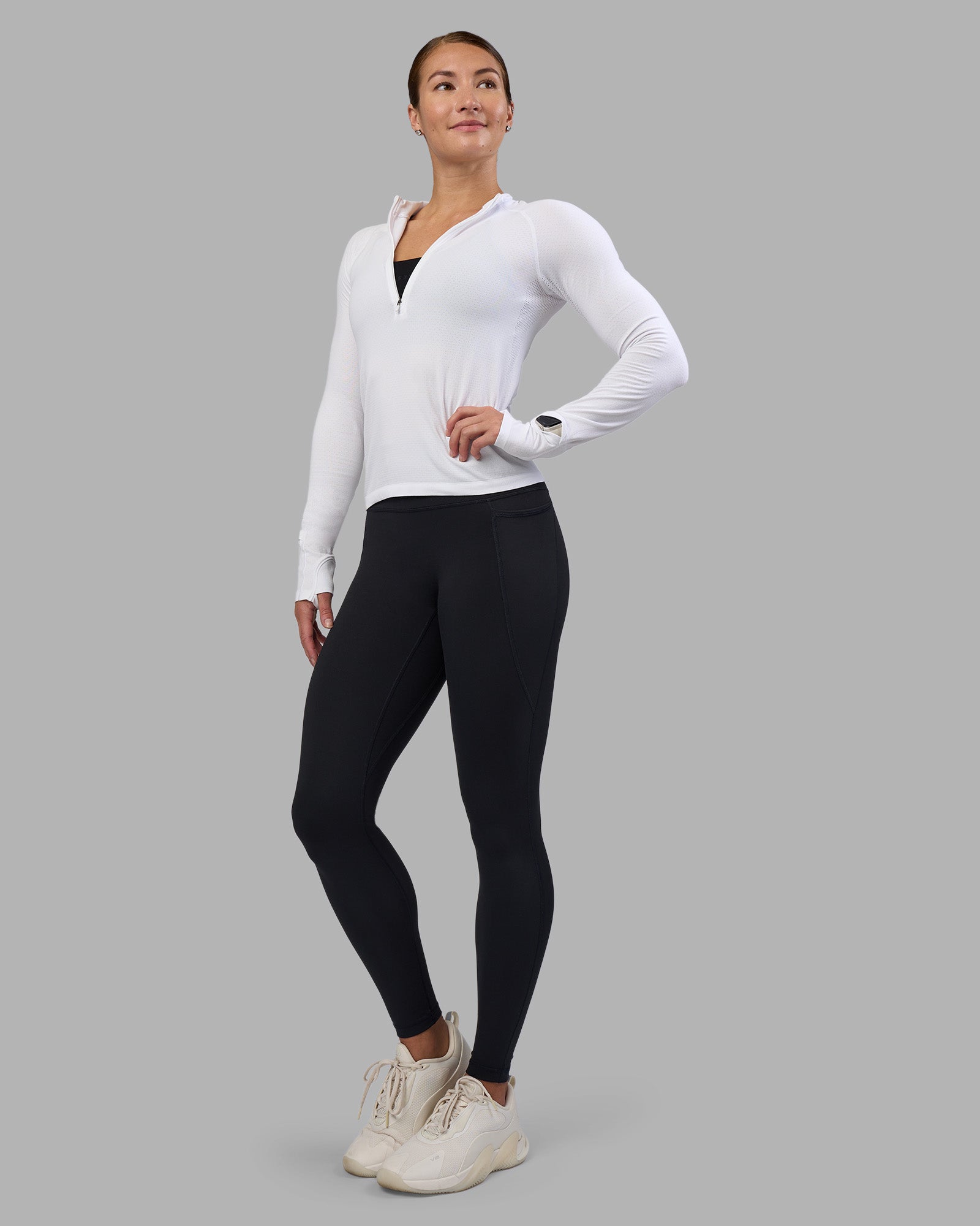 AeroFLX+ Long Sleeve Half Zip - White | LSKD – LSKD US