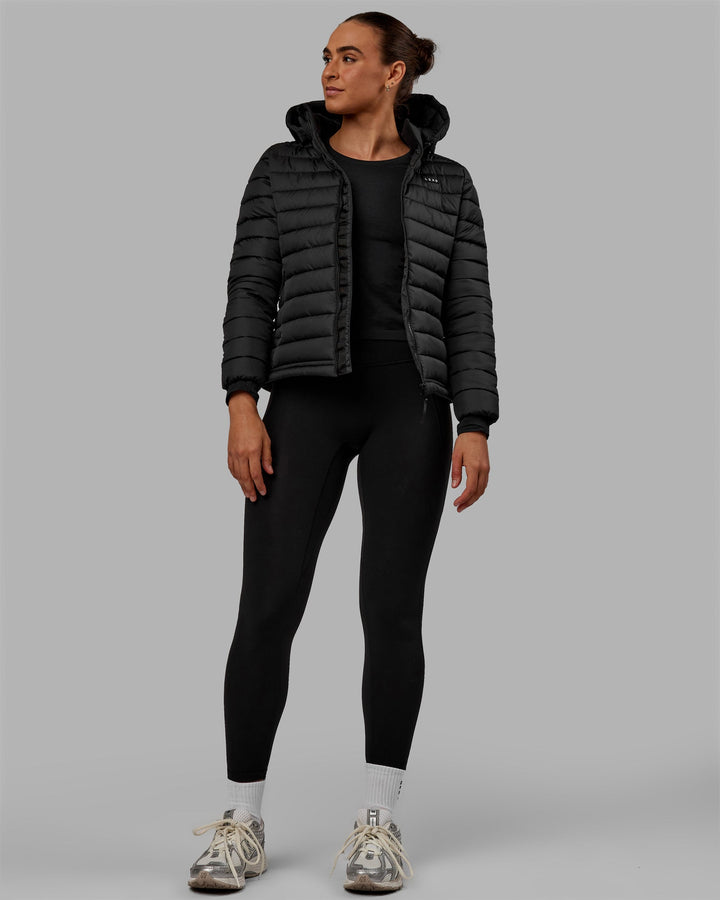 Woman wearing All Day Puffer Jacket - Black
