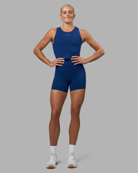Woman wearing Base Tank - Midnight Blue | Model:Katie | Size:S | Thumbnail Index: 1
