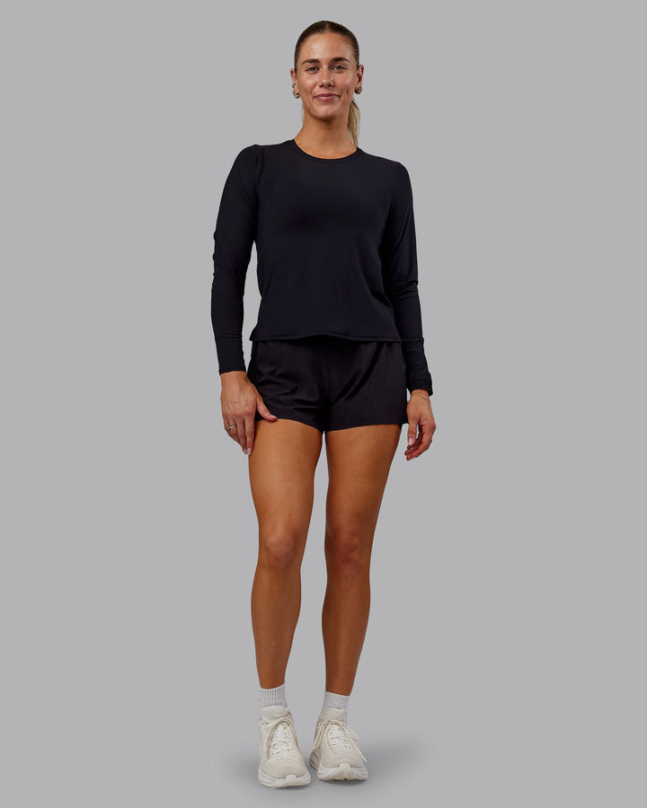 Woman wearing Cadence Long Sleeve Tee - Black
