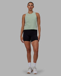 Woman wearing Deluxe PimaFLX Tank - Surf Spray | Thumbnail Index: 4