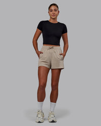Women Wearing Restore CloudFLX Short - Oatmeal Marl