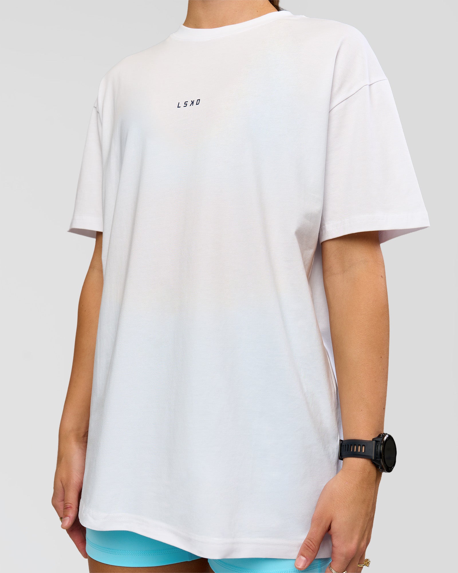 Run Like The Wind FLXCotton Oversized Tee - White-Future Navy