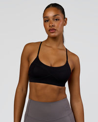 Woman wearing Infinite Contour Sports Bra - Black | Model:Rosie | Size:S | Thumbnail Index: 0