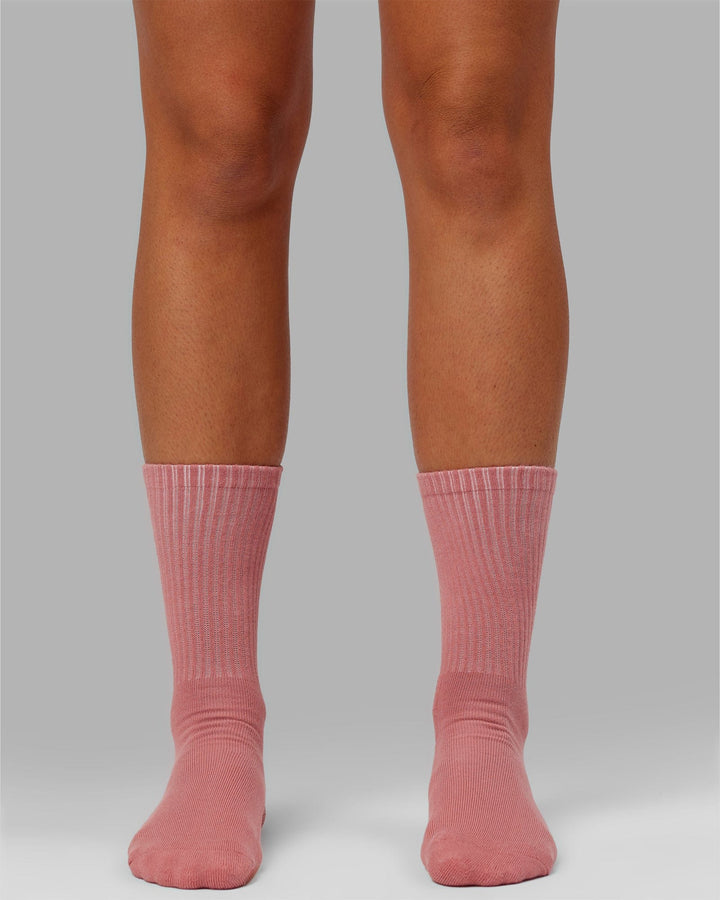 Signal 3 Pack Crew Socks - Old Rose-Dry Rose-Off White
