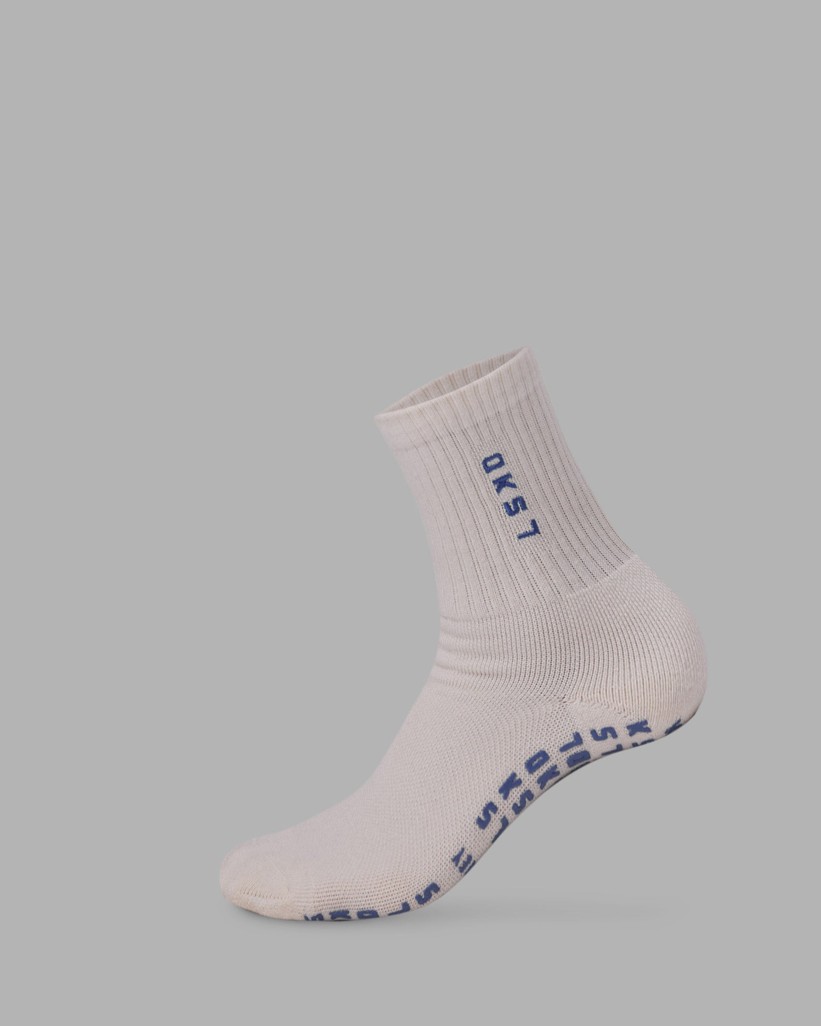 Signal Pilates Crew Grip Socks 2.0 - Off White-Power Cobalt