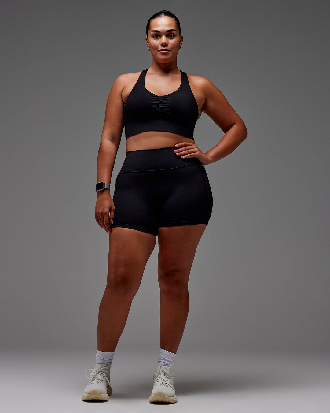 Woman wearing Fusion X-Short Tight With Pockets in Black | Size:XL