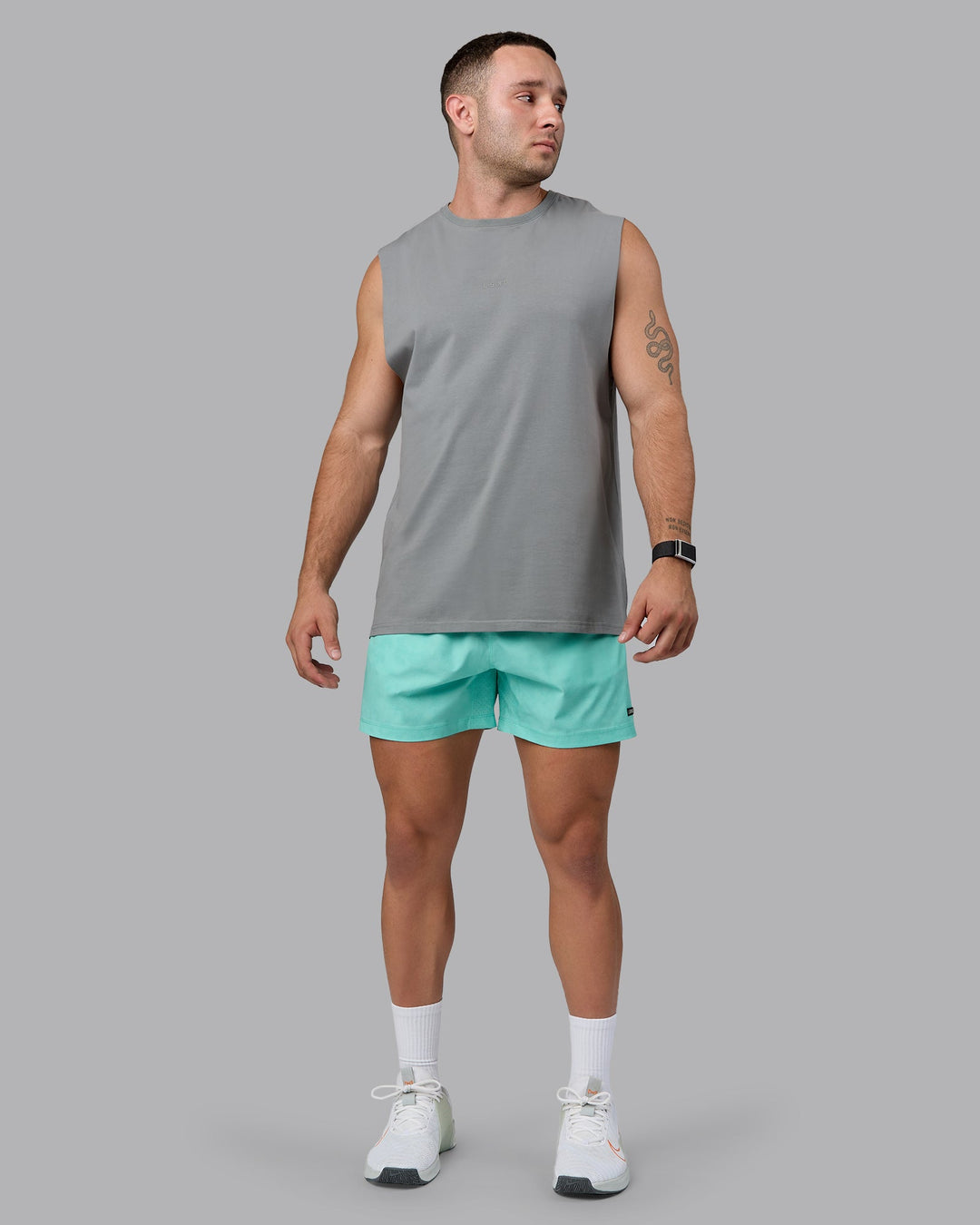 Man wearing Rep 5&quot; Performance Shorts - Digital Camo Cockatoo