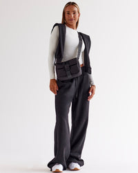 Woman wearing Go-To Wide Leg Track Pant - Black | Model:Jaimee | Size:XS | Thumbnail Index: 6