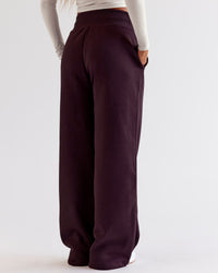 Woman wearing Go-To Wide Leg Track Pant - Midnight Plum | Model:Jaimee | Size:XS | Thumbnail Index: 3