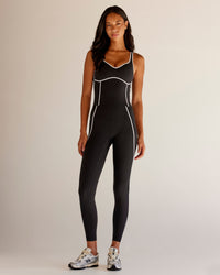 Woman wearing Power Sweetheart Shelf Bra Tank - Black | Model:Tali | Size:XS | Thumbnail Index: 5