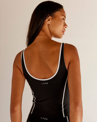 Woman wearing Power Sweetheart Shelf Bra Tank - Black | Model:Tali | Size:XS | Thumbnail Index: 1