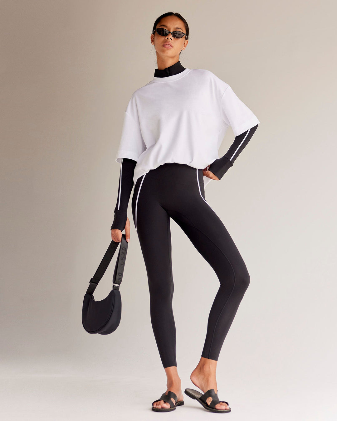 Woman wearing Power Ultra High-Rise Full Length Legging - Black | Model:Tali | Size:XS