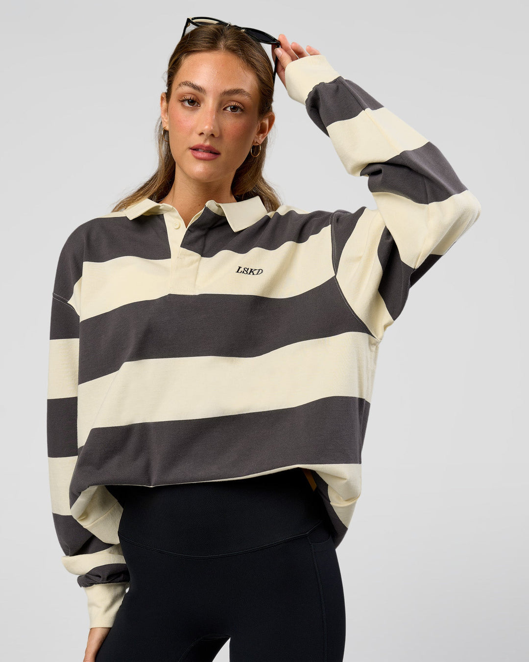 Clubhouse Unisex Rugby Polo - Off White-Grey