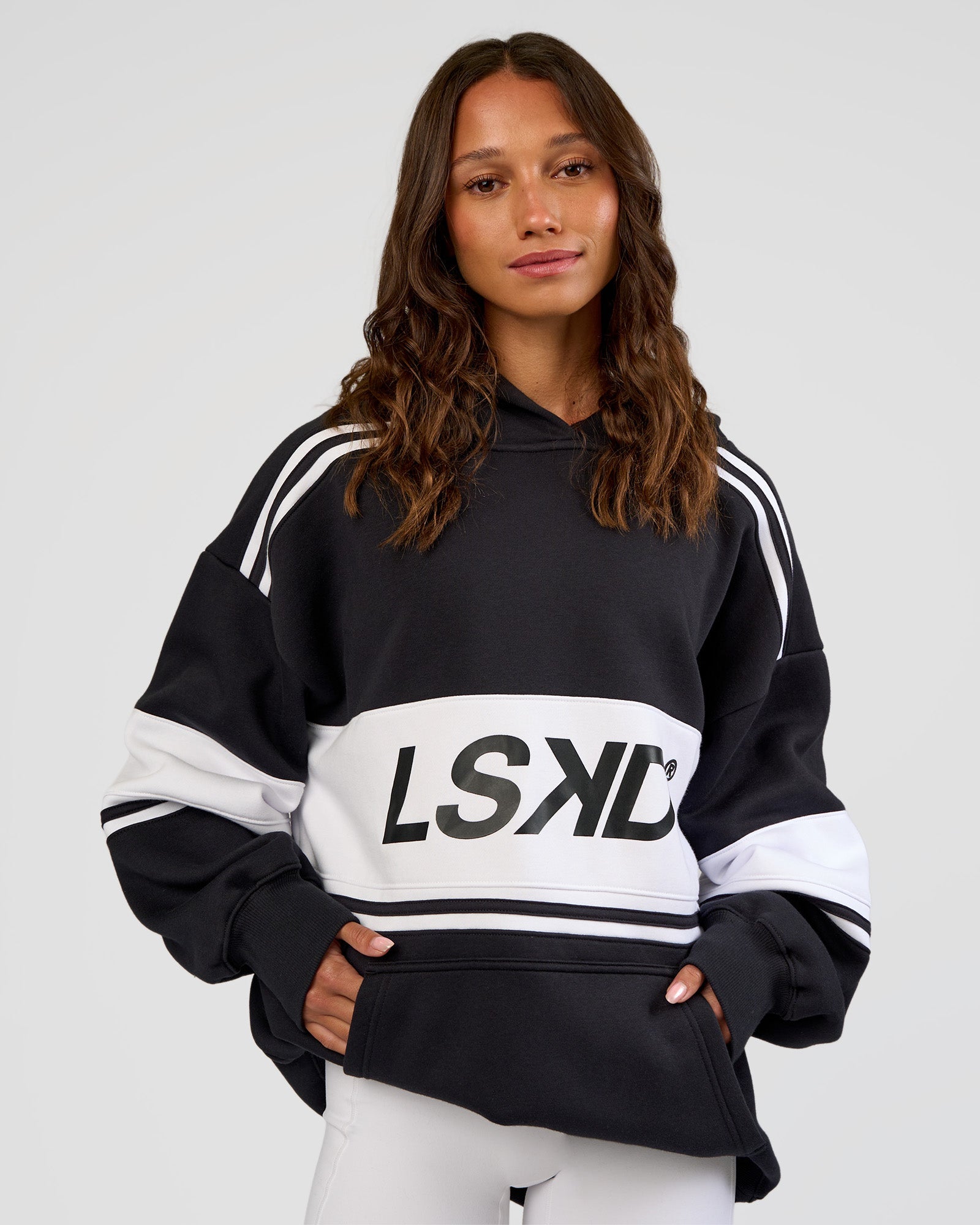 A-Team Oversized Hoodie - Caviar-White | LSKD – LSKD US