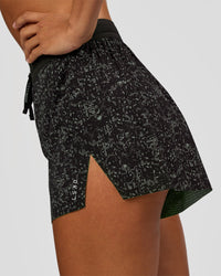 Woman wearing Accelerate 3" High-Rise Running Short - Energy Print Black | Model:Brylee | Size:XS | Thumbnail Index: 2