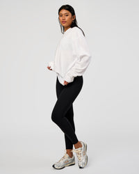 Woman wearing AfterDark ZeroCrease Long Sleeve Tee - White | Model:Loren | Size:XS