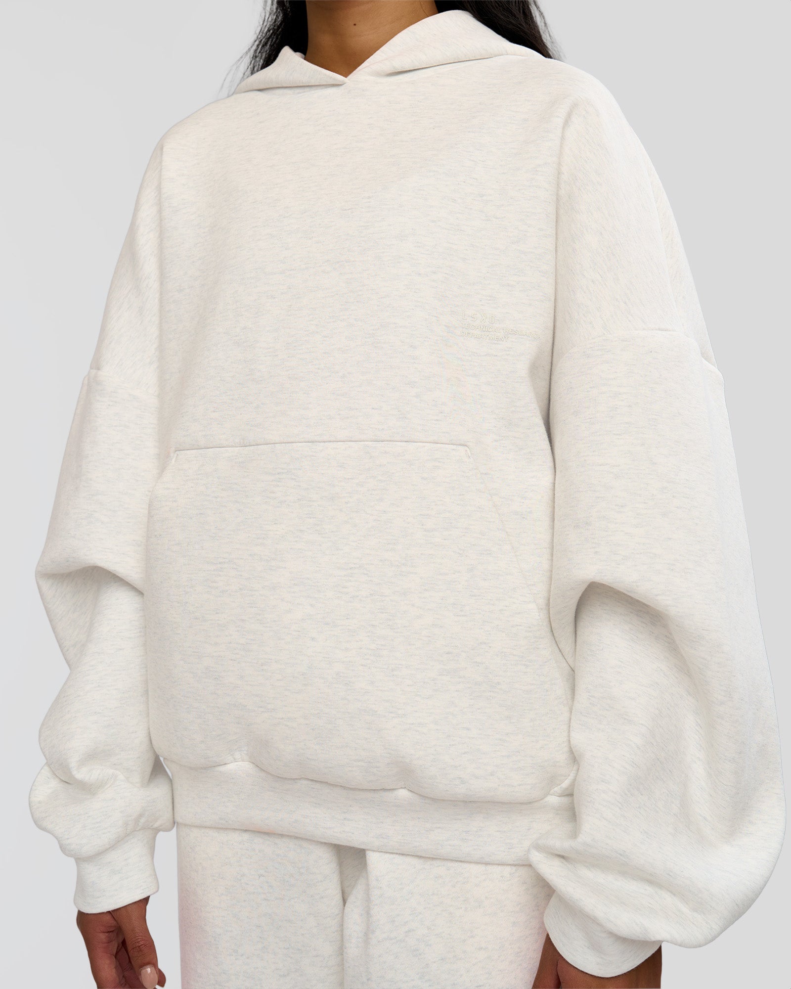 AfterDark ZeroCrease Oversized Hoodie - Silver Marl | LSKD – LSKD US