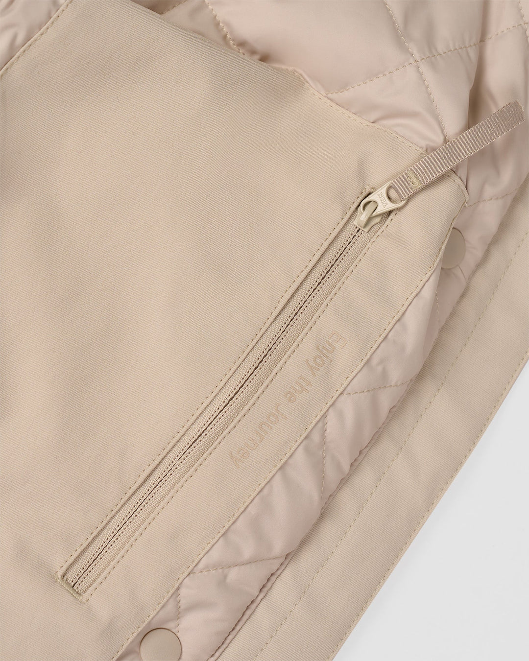 Woman wearing Auxiliary 2.0 Jacket - Shale Beige | Model:Brylee | Size:XS