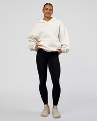 Woman wearing Base Oversized Hoodie - Silver Marl | Model:Maja | Size:XS | Thumbnail Index: 6