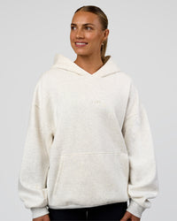 Woman wearing Base Oversized Hoodie - Silver Marl | Model:Maja | Size:XS | Thumbnail Index: 2