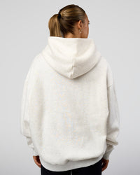 Woman wearing Base Oversized Hoodie - Silver Marl | Model:Maja | Size:XS | Thumbnail Index: 3