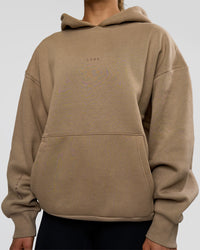 Woman wearing Base Oversized Hoodie - Taupe Ash | Model:Maja | Size:XS | Thumbnail Index: 8