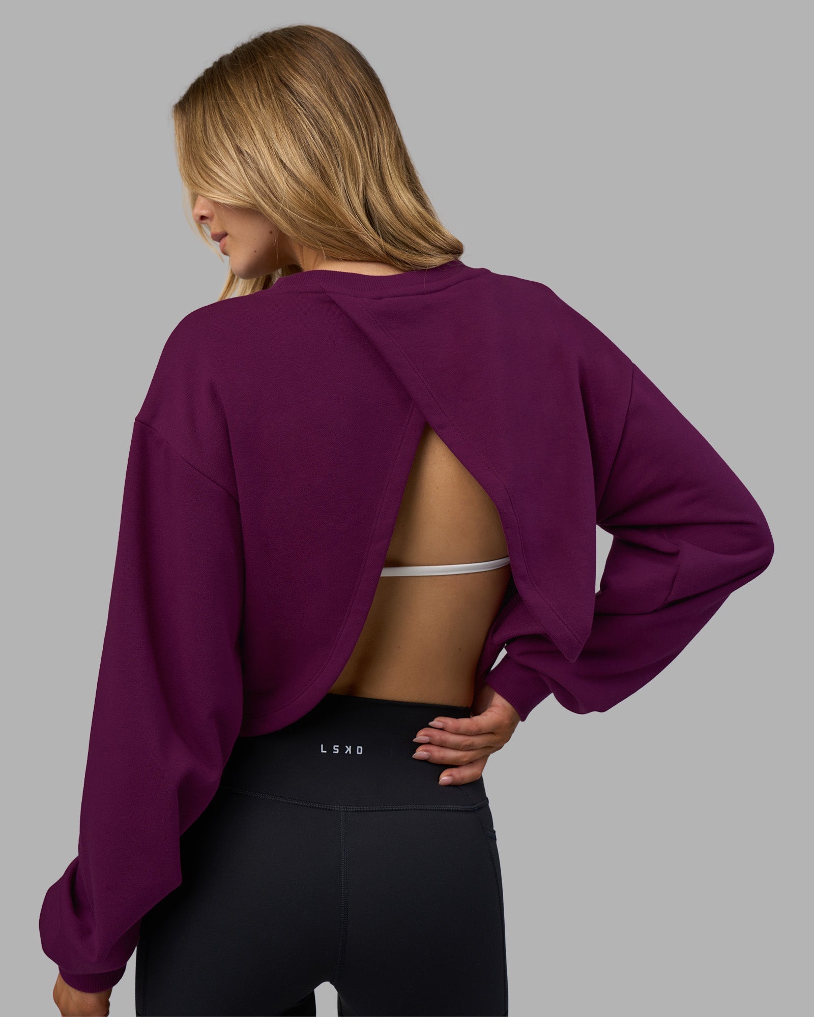 Breeze Open Back Sweater - Plum Caspia-Plum Caspia | LSKD – LSKD US