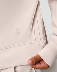 Woman wearing CF Elevate SoftTouch Pintuck Sweater  - Clay | Model:Jordan | Size:XS